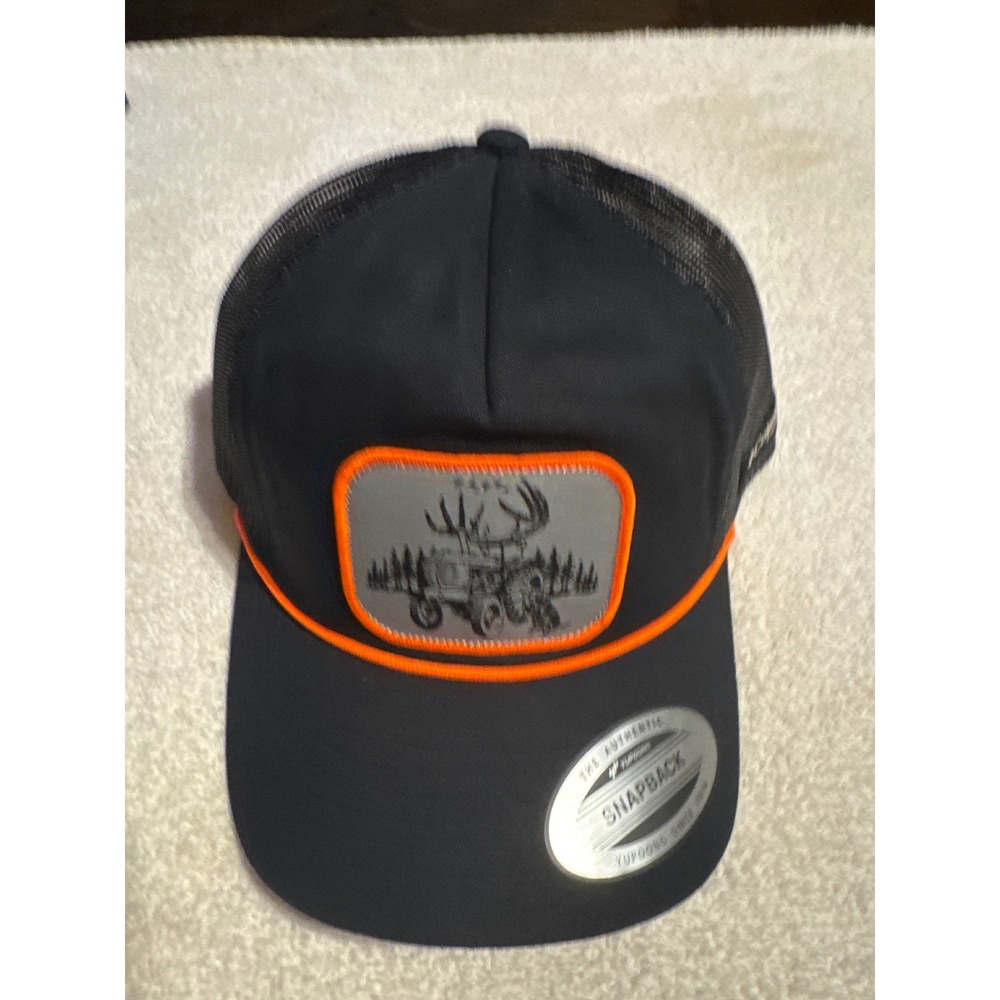 Columbia PHG‎ Hunt Line Mesh Snap Back Hat Black Orange Tractor Buck One Size